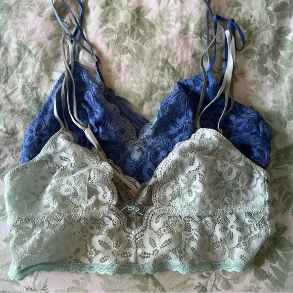 AERIE lace long line bralettes, two toned set - Picture 3 of 7
